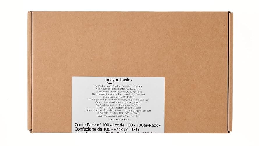 Amazon Basics 100-Pack AA Alkaline High-Performance Batteries, 1.5 Volt, 10-Year Shelf Life thumbnail 6