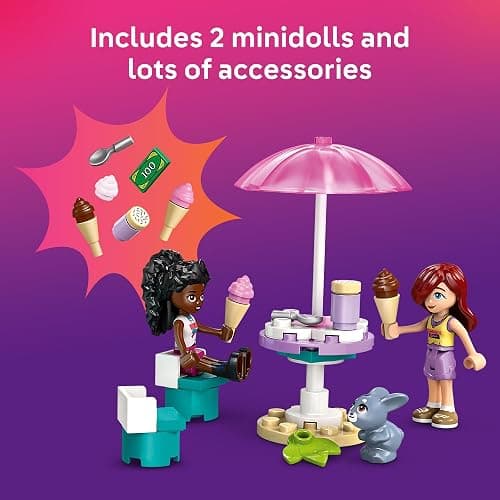 LEGO Friends Heartlake City Ice Cream Truck Toy - Building Toy Pretend Play Set for Kids, Girls and Boys, Ages 4+ - Preschool Building Blocks with 2 Minidolls and Rabbit Figure - 42644 thumbnail 4