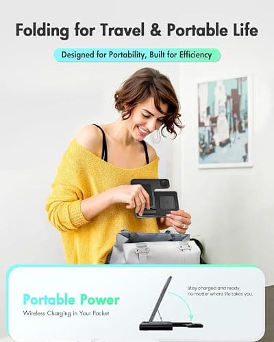 Wireless Charger iPhone Charging Station: 3 in 1 Charger Stand Multiple Devices for Apple - iPhone 17 16e 16 15 14 Pro Max 13 12 11 - Watch 11 10 9 8 7 6 5 4 3 2 SE and Ultra Series - Airpods 4 3 Pro thumbnail 8