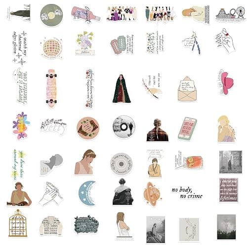 Taylor Swift Lyrics Stickers Pack – 150pcs Aesthetic Vinyl Decals Inspired by Albums & Quotes – Waterproof Stickers for Laptop, Water Bottle, Scrapbook, Phone – Swiftie Merch Gift thumbnail 6