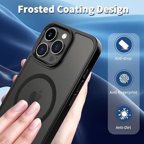 CACOE Magnetic Case for iPhone 14 Pro 6.1 inch-Compatible with MagSafe & Magnetic Car Phone Mount,TPU Thin Phone Cases Cover Protective Shockproof Anti-Fingerprint(Matte Black) thumbnail 4
