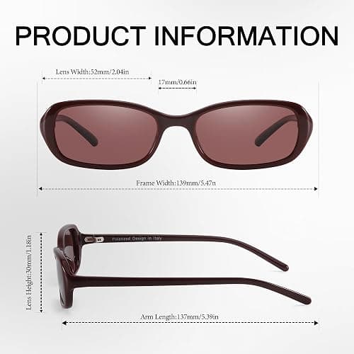 FancyPink Polarized Retro Oval Sunglasses for Women Small Chic 90s Vintage Style Trendy Slim Narrow Y2k Mirroed Sunglasses thumbnail 5