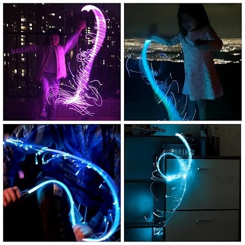 LQMEILI 6ft LED Fiber Optic Whip Dance Space Whip with 12 Colors, 36 Color Modes 360° Swivel Pixel Rave Whip Rave Lights for Gift,Dancing Parties, Music Festival, Christmas Carnival thumbnail 4