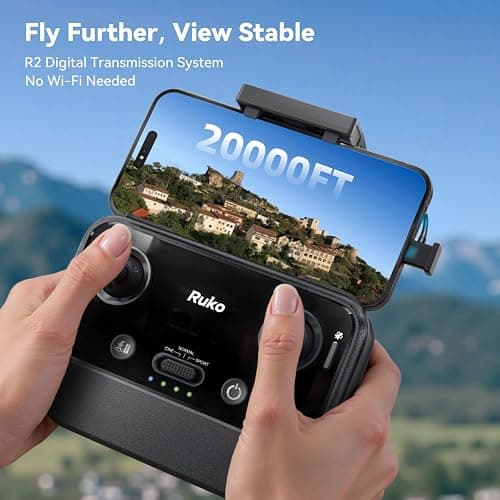 Ruko U11MINI 4K, Drones with Camera for Adults 4K Video 8K Photo, Under 249g, 3-Axis Gimbal EIS, 20000ft FPV Transmission, AI Takeoff/Landing, Auto Return, GPS with Beeper, Beginner (96-Min Flight) thumbnail 9