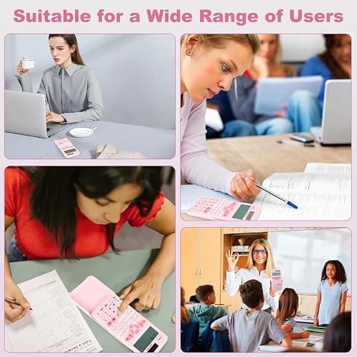 Scientific Calculators,Rudnia Pink Calculators with 4-line Display,10+2 Digits and 552 Function Calculator,School Supplies for Middle High School and College Students (Pink) thumbnail 6