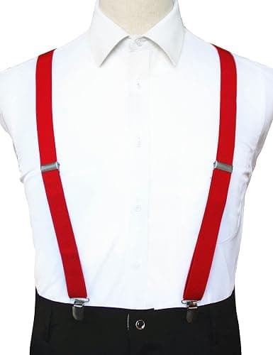 JEMYGINS Solid Color Mens Suspender with 3 Strong Clips Adjustable Braces thumbnail 3