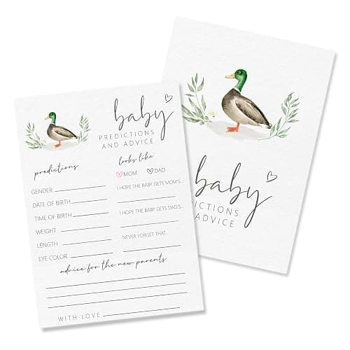 CWIOQPYI Hilarious Mallard Duck Baby Shower Games, Double-Sided Baby Gender Reveal Party Game, A Little Cutie is on The Way Gender Neutral Party Supplies-B05 - Image 1