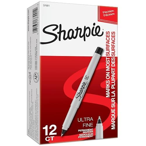 Sharpie Permanent Markers, Ultra Fine Tip, Black, 12 Count - For Classroom, Office, Home, Quick Drying, Fade Resistant, For Wood, Plastic, Paper, Metal, Ideal for Posters, Drawing, Coloring thumbnail 7
