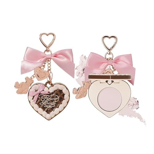 Flower Knows The Sweetie Bear Collection Setting Powder,Cute Bag Charms Purse Keychain,Makeup & Setting Compact and Puff Pressed Powder,Pore Blurring Backed,Gift for Women,0.09 Oz(01 Cocoa) - Image 1