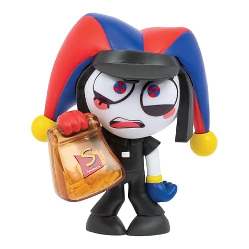 Amazing Digital Circus The Officially Licensed Pomni Vinyl Figure, Quality 4"/10.1 CM Boxed Collectible Figure with See-Thru Bag of Fries & Collector Card, 7 Vinyl Figures to Collect - Image 1