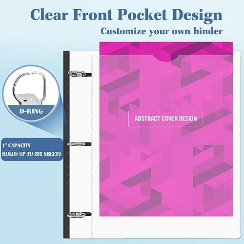 INFUN 1 Inch Telescoping 3 Ring Binder - 4PCS-White, Flexible Binders with Customizable Front Cover and Clear Catalog Pocket, Holds 8.5x11 inch Paper thumbnail 6