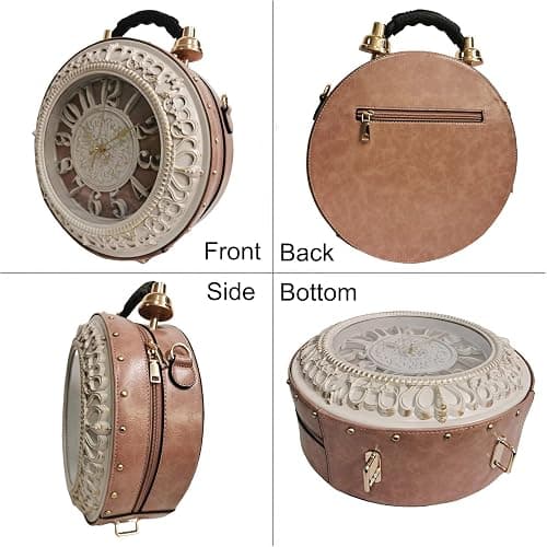 Lyuxhetaokdiq Women PVC Clock Shaped Handbag Crossbody Shoulder Bag Clock Purse thumbnail 4