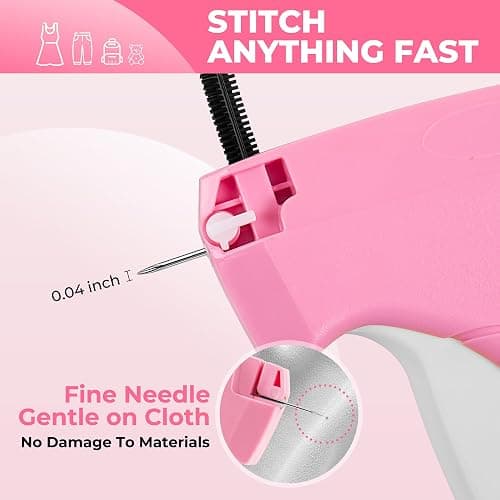 Stitch Gun for Clothes - Handheld Stitch Gun Quick Clothing Fixer - Tagging Gun - Includes 6 Needle, 1000 Black Fasteners & 1002 White Fasteners thumbnail 3