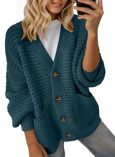 Dokotoo Women's 2026 Fashion Casual Open Front Long Sleeve Chunky Knit Cardigans Sweaters Outerwear Coats - Image 1