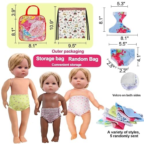 MLcnleS Alive Baby Doll Clothes and Accessories - 12 Sets Girl Doll Clothes Dress for 12 13 14 15 16 Inch Doll, Baby Doll Clothes - Doll Outfits Accessories w/Hairpin & Underwear for Doll Gift thumbnail 3