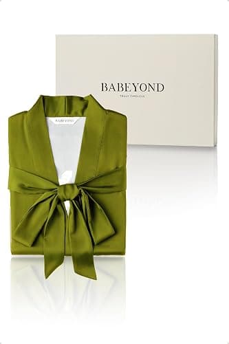 BABEYOND Kimono Robe Cover up with Box Long Floral Satin Sleepwear Silky Bathrobe Bachelorette Robe thumbnail 4