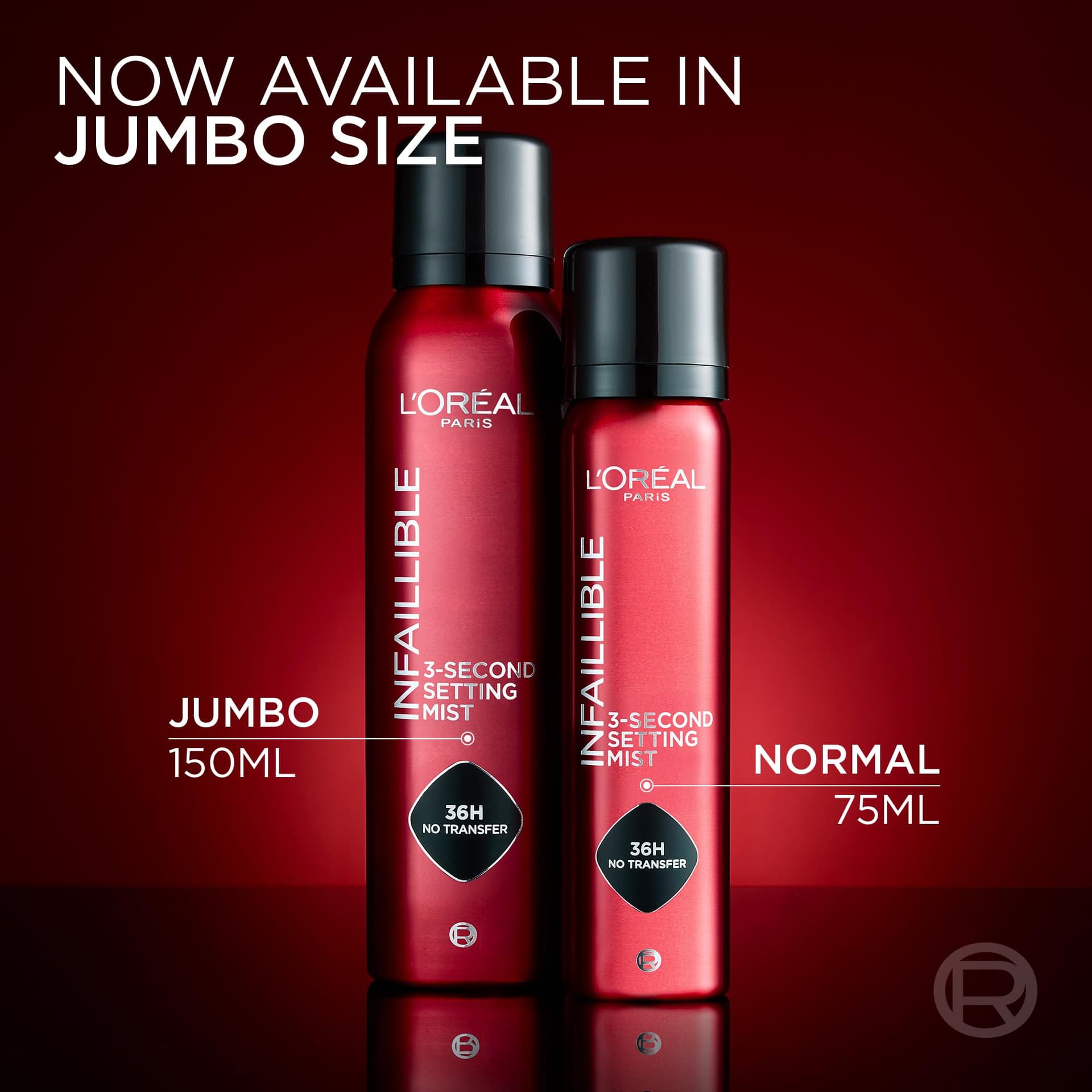 L'Oreal Paris Setting Spray Jumbo, Infallible 3-Second Jumbo Size Makeup Setting Mist for Face, Up To 36 Hour Makeup Wear, Fixing Spray, Waterproof and Sweatproof, Transfer-proof and Non-sticky,150ml thumbnail 2