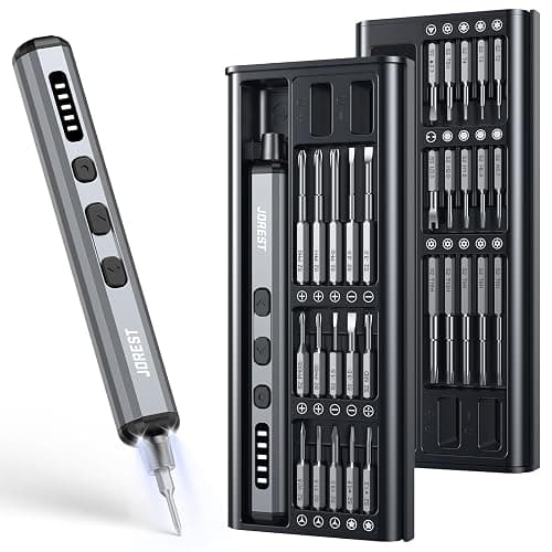 JOREST Mini Electric Screwdriver, Precision Set with 38-in-1 Magnetic Bits, Repair Tool Kit for iPhones, Laptop, Drone, Game Console, Camera, Toys; Stocking Stuffers for Men;Birthday Gift for Father - Image 1