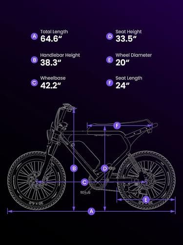 MACFOX Upgrade X2 Electric Bike for Adults, 1000W EBike with Hydraulic Brakes, 48V 20Ah Removable Battery 45 Mile Range, Hydraulic Brake E Bikesr, 20" Fat Tire Electric Bike (UL2849 & Class-3) thumbnail 7