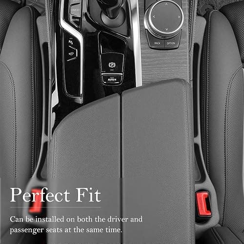 CGYISOL Car Seat Gap Filler 2-Pack, Universal Car Seat Gap Filler Organizer, Seat Gap Plug – Fills Gap Between Seat & Console (Black) thumbnail 8
