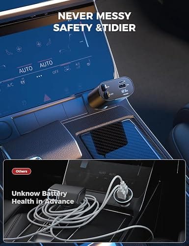 UPERONE Retractable Car Charger 4 in 1, Fast Car Phone Charger with Cord 2.6ft, USB C and Apple Car Adapter, Compatible with iPhone 17 16 15/15 Pro Max/14/13/12/11, Galaxy, Pixel thumbnail 4