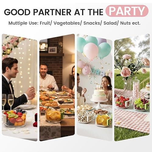 2-Pack Plastic Colander Strainer with Adjustable Vent Lid, Fridge Storage Container and Food Organizer Bin, Multi-use Veggie Tray Fruit Platter for Party thumbnail 5