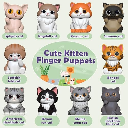 Learning Toys for 1 2 3 Year Old Boys Girls, 20 Pcs Cat Toys for Toddlers 1-3, Kitten Finger Puppet Games, Counting Matching Sorting Motor Educational Playset, Gifts for Baby Toddlers Age 12-18 Months thumbnail 3