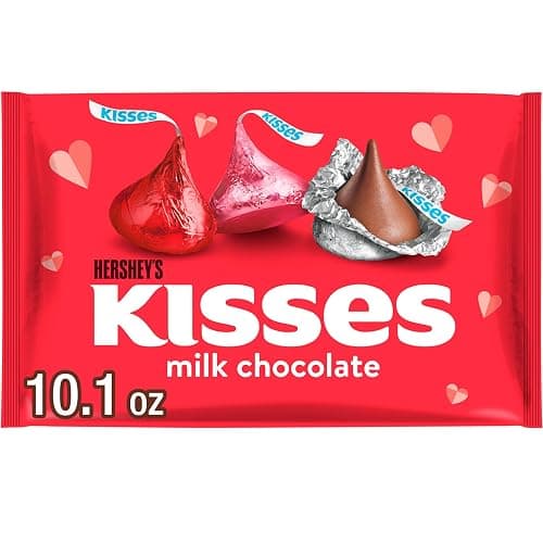 HERSHEY'S KISSES Milk Chocolate, Valentine's Candy Bag, 10.1 oz - Image 1