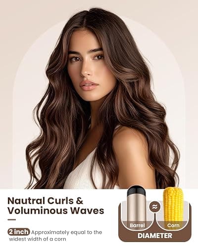Hoson Curling Iron 2 Inch-Ceramic Wand Large Barrel for Long Hair | Big Curling Iron Wand with Extended Barrel for European,Dual Voltage, thumbnail 2