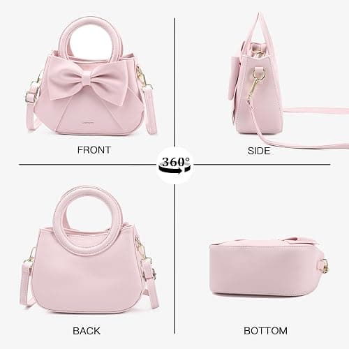 Small Purses for Women Crossbody Bag, Vegan Leather Crossbody Purses and Handbags with Top Carry Handle and Cute Bow Knot thumbnail 8