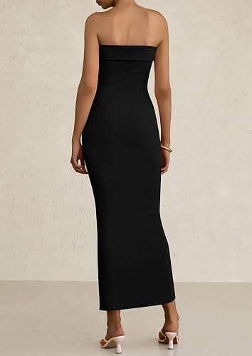 PRETTYGARDEN Women's Off Shoulder Bodycon Dresses 2025 Summer Ruched Asymmetrical High Split Elegant Cocktail Party Dress thumbnail 2