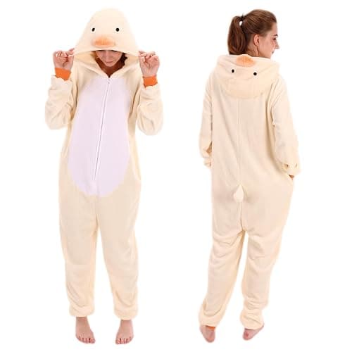 COSUSKET Snug Fit Unisex Adult Onesie Pajamas, Flannel Cosplay Animal One Piece Halloween Costume Sleepwear Homewear - Image 1