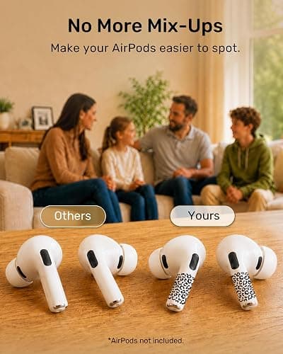 RockMax for AirPods 3rd Generation Skin，Universal Decal Sticker for AirPods Pro/Pro 2/Pro 3, Gen 3 Compatible with Clear AirPod Case, Durable Tattoo Wrap, Easy to Identify thumbnail 6