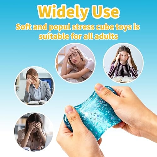 Stress Balls Fidget Toys, Stress Cube Slow Rising, Square Shape Squeeze Toys for Adults, Classroom Prizes, Christmas, Party Favors, Stocking Stuffers thumbnail 5