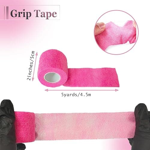 SOTICA 206PCS Tattoo Machine Covers with Grip Tape Pink Tattoo Supplies | 200PCS Pink Tattoo Pen Covers 2.56×7.1" Machine Wraps and 6PCS Pink Self-Adhesive Bandage for Tattoo Supplies thumbnail 7