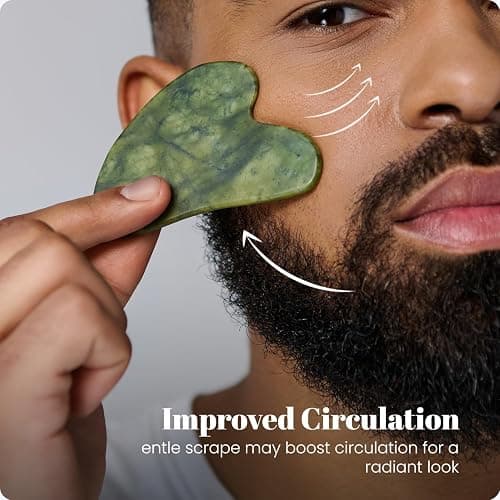 ROSELYNBOUTIQUE Gua Sha Facial Tools & Jade Face Roller for Lift Wrinkless Natural Skincare Tool Jade Roller Guasha Tool for Face (Green) thumbnail 5