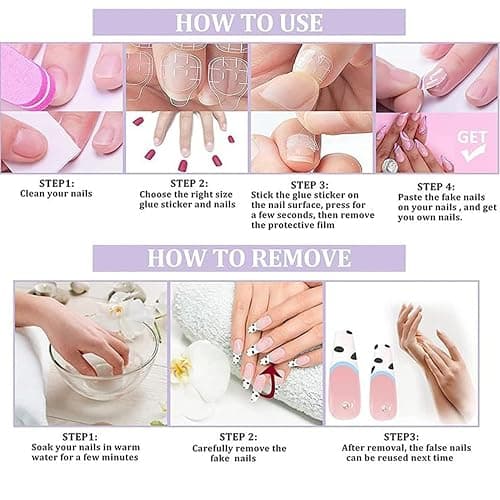 30Pcs Valentines Press on Nails Medium Almond Fake Nails French Tip 3D White Pearl Designs Cute Bow False Nails Leopard Polka Dots Acrylic Stick On Nail with Heart and Rhinestones Romantic for Women thumbnail 6