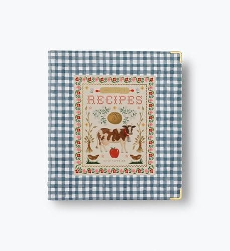 RIFLE PAPER CO. Home Sweet Home Recipe Binder w/Metallic Gold Foil Accents | 1" 3-Ring Binder, Holds 175 Pages, 16 Tabbed Dividers, Double-Sided Pocket Folder, Adhesive Labels, 10 Recipe Sleeves - Image 1