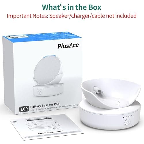 PlusAcc Battery Base for Pop - 5000mAh Portable Charger Stand with 9 Hours Playback Playtime with USB-C Output Port, Charging Dock for iPhone and Other Smart Electronic (White) thumbnail 8