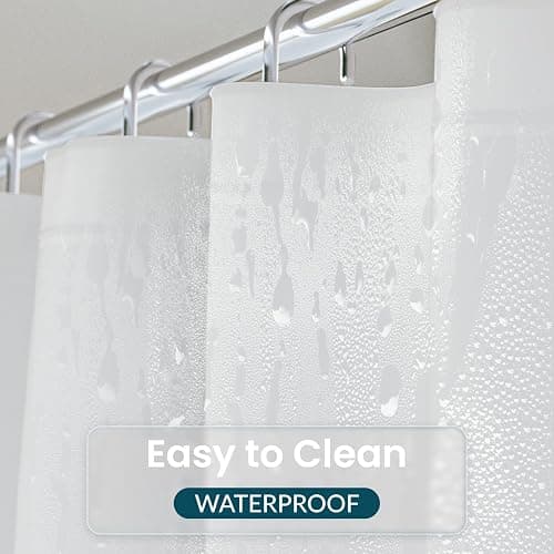 Titanker White Shower Curtain Liner 72 x 72 Plastic Shower Liner Washable Inside Shower Curtain Liner PEVA Shower Curtains for Bathroom with Magnets and Rustproof Metal Grommet Holes - White - 72"W x 72"L (Pack of 1) thumbnail 5