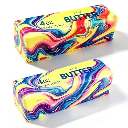 2 Packs Slow Rising Butter Squishy, Squishies Butter Squeeze Toys Pack Sensory Stress Relief Soft & Stretchy Fidget Toy for Party Favors Squishy Butter - Image 1