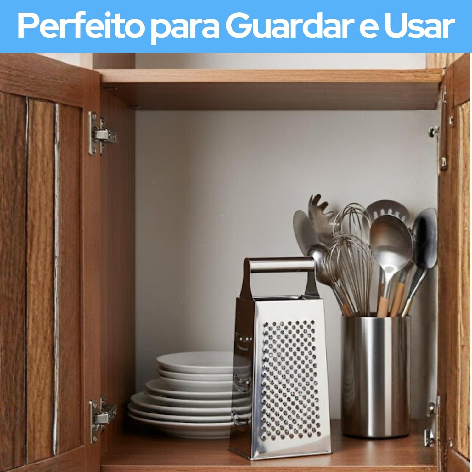 Ralador de Legumes Inox 4 Faces Multiuso – Rala Queijo, Alho, Noz Moscada, Verduras e Raspas de Limão – Utensílio de Cozinha Durável e Prático thumbnail 7