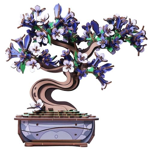Ulieer 3D Wooden Puzzles Flower for Adults,DIY Crafts for Adults Bonsai Tree Building Set, Artificial Flower Decor, Artificial Plant Model Toy for Desk or Home Decor,Birthday Valentine's Day - Image 1