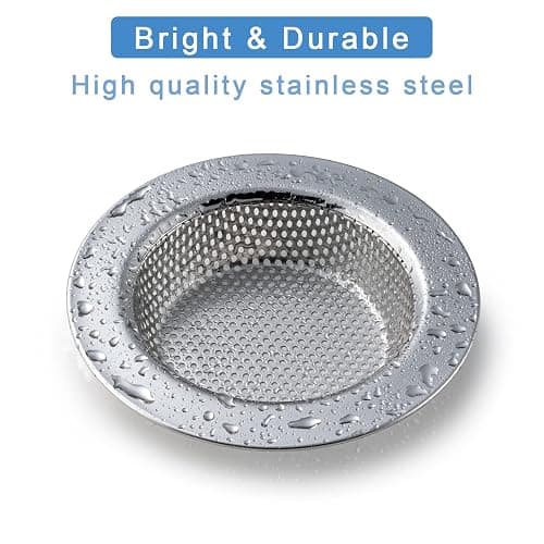 Honmein 2 Pcs Sink Strainer for Most Kitchen Sink Drain Basket, Upgraded Double-Layer Safe Design Kitchen Sink Strainer (Outer Diameter 4.5 Inch) - Silver(2 Pcs) thumbnail 3