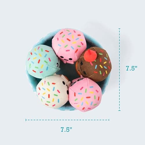 Emotional Support Ice Cream Cones by Relatable, Cuddly Stuffed Animals and Toys, Squishy Toys and Plushies, Great Gift Ideas for Loved Ones of All Ages, Includes 5 Plushies with Carrying Basket thumbnail 2