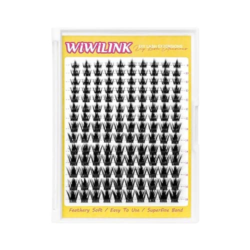 WiWiLINK California Sunset Lash Clusters, 8-18mm Manga Cluster Lashes Only | 0.3mm ultra-thin wispy spiky individual eyelash clusters with spikes, no glue or tools, for natural fairy anime DIY looks - Image 1