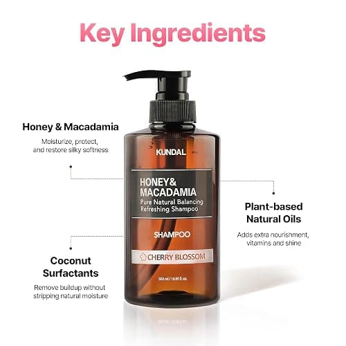 KUNDAL Honey & Macadamia / Cherry Blossom, Natural Protein Hair Care for Frizz Control & Elasticity | Cherry Blossom , 500ml (Pack of 2), Stocking Stuffers thumbnail 6