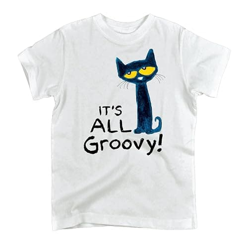 Pete the Cat - It's All Groovy - Youth Short Sleeve Graphic T-Shirt - Size X-Large White - Image 1