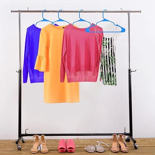 Utopia Home Plastic Hangers 50 Pack - Perfect Space Saving Clothes Hanger - Durable and Strong - Perfect Closet Organizers with Shoulder Grooves (Blue) - Pack of 50 - Blue thumbnail 6