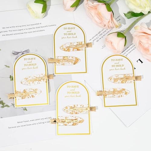 8PCS No Bend No Crease Gold Glitter Makeup Creaseless Hair Clips - Styling Hair Accessories for Bride, Women & Girls thumbnail 5